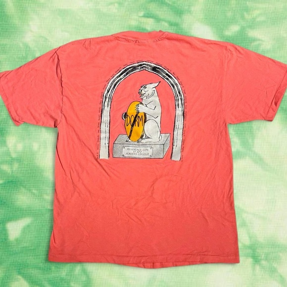 VINTAGE 80s RHODES COLLEGE RA DORM CAT XL TEE - Picture 3 of 7
